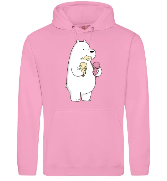 Чоловіча толстовка (худі) Білий ведмідь з морозивом Рожевий фото