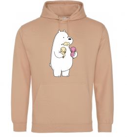 Мужская толстовка (худи) Білий ведмідь з морозивом