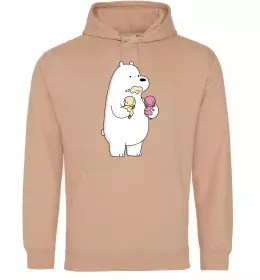 Мужская толстовка (худи) Білий ведмідь з морозивом Песочный фото