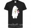 Детская футболка Мы обычные медведи белый мишка мороженое Черный фото