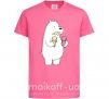 Дитяча футболка Мы обычные медведи белый мишка мороженое Яскраво-рожевий фото