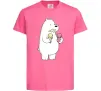 Дитяча футболка Білий ведмідь з морозивом Яскраво-рожевий фото