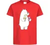 Дитяча футболка Білий ведмідь з морозивом Червоний фото