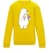 Детский Свитшот Білий ведмідь з морозивом Солнечно желтый Детский Свитшот Білий ведмідь з морозивом Солнечно желтый фото