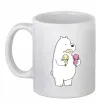 Чашка керамическая Білий ведмідь з морозивом Белый фото