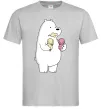 Мужская футболка Білий ведмідь з морозивом Серый фото