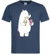 Мужская футболка Білий ведмідь з морозивом Темно-синий фото
