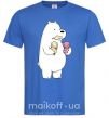 Мужская футболка Мы обычные медведи белый мишка мороженое Ярко-синий фото