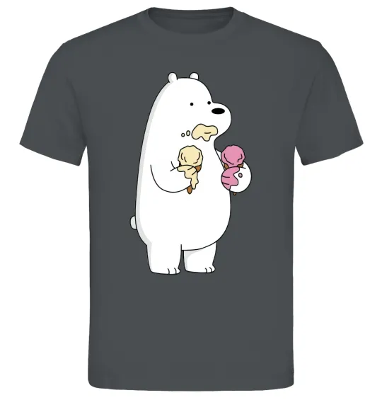 Мужская футболка Білий ведмідь з морозивом Графит фото