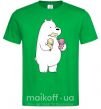 Мужская футболка Мы обычные медведи белый мишка мороженое Зеленый фото