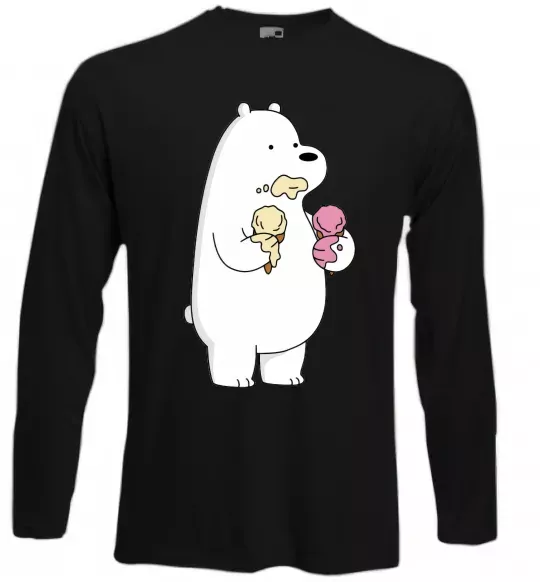 Лонгслив Білий ведмідь з морозивом Черный фото