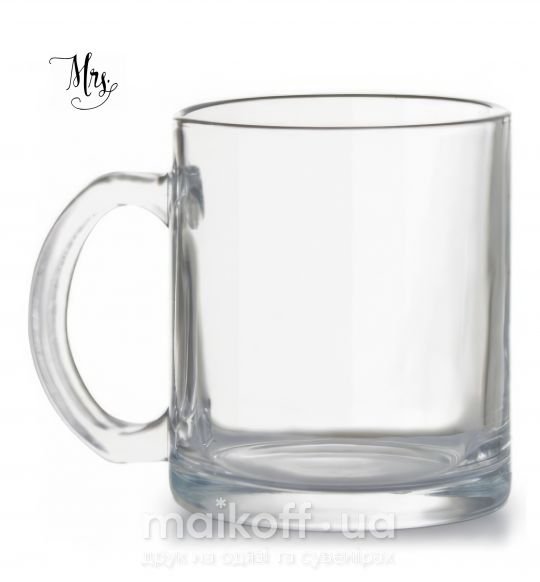 Чашка стеклянная Парные mrs вензель Прозрачный фото
