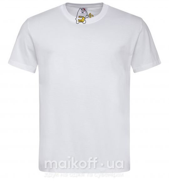 Мужская футболка Парные чипсы кролик Белый фото