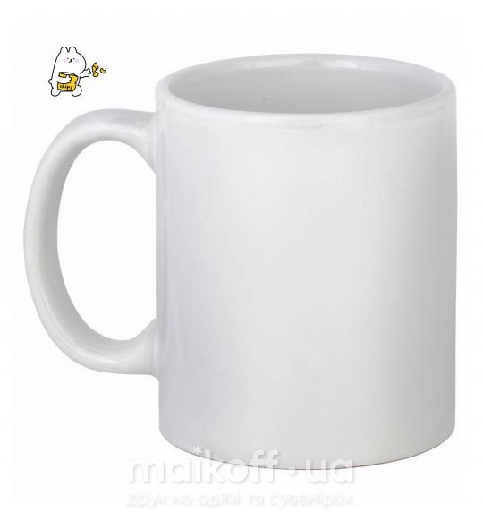Чашка керамическая Парные чипсы кролик Белый фото