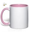 Чашка с цветной ручкой Парные чипсы кролик Нежно розовый фото