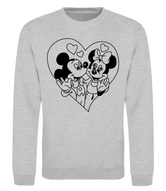 Свитшот Міккі Маус закоханий Серый меланж фото