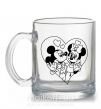 Чашка скляна Микки Маус влюблен чб Прозорий фото