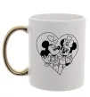 Чашка с цветной ручкой Міккі Маус закоханий Золото Чашка с цветной ручкой Міккі Маус закоханий Золото фото