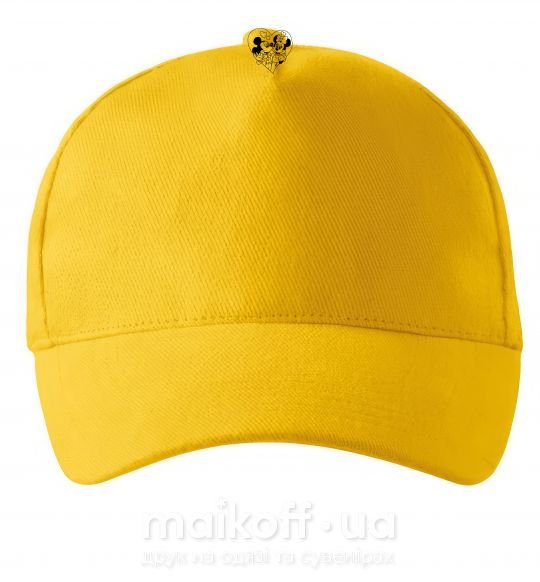 Кепка Микки Маус влюблен чб Солнечно желтый фото