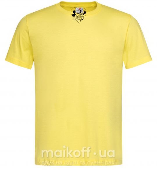 Чоловіча футболка Микки Маус влюблен чб Лимонний фото