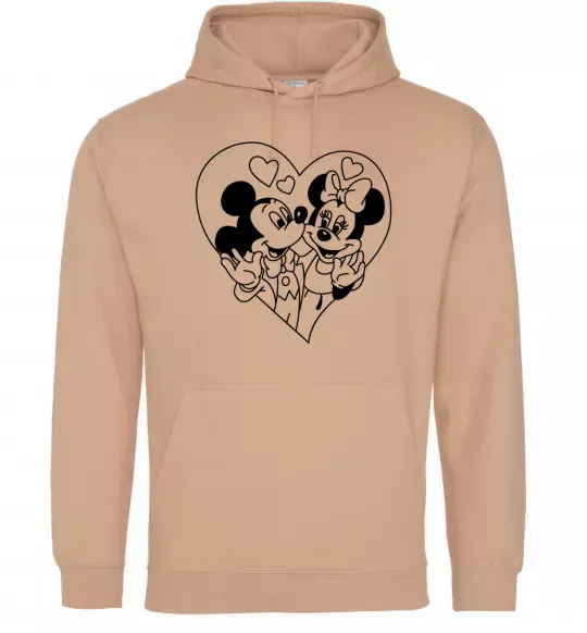 Мужская толстовка (худи) Міккі Маус закоханий Песочный фото