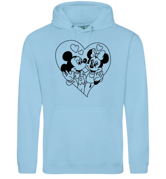 Чоловіча толстовка (худі) Міккі Маус закоханий Блакитний фото