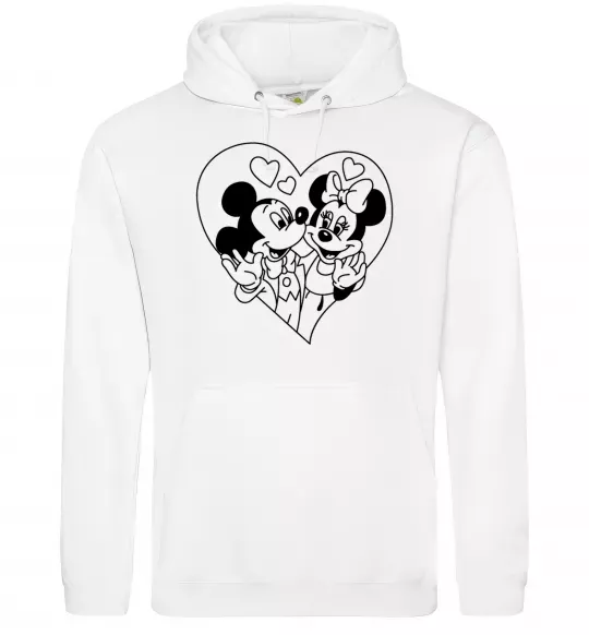 Женская толстовка (худи) Міккі Маус закоханий Белый фото