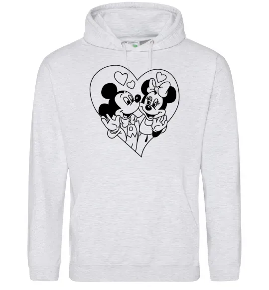 Женская толстовка (худи) Міккі Маус закоханий Серый меланж фото