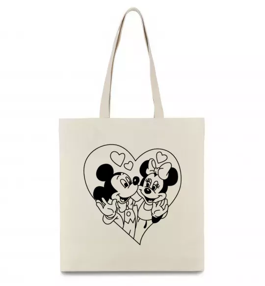 Эко-сумка Міккі Маус закоханий Бежевый фото