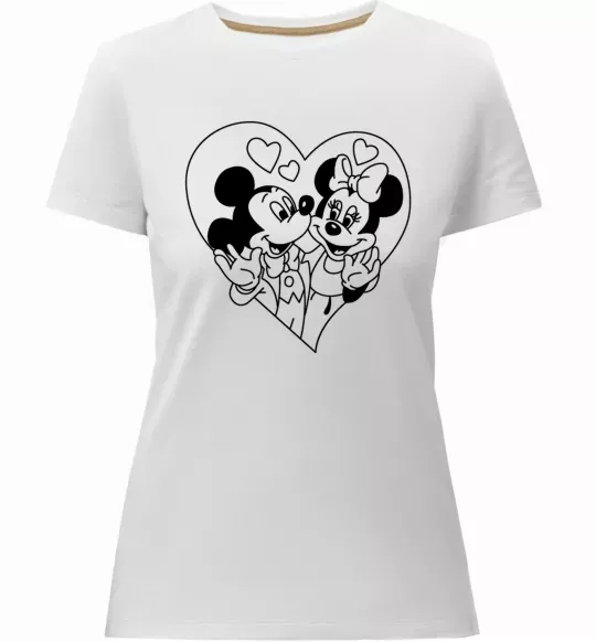 Женская премиум футболка Міккі Маус закоханий Белый фото
