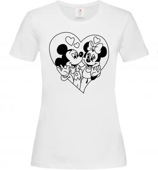 Жіноча футболка Міккі Маус закоханий Білий фото