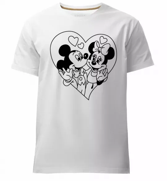 Мужская премиум футболка Міккі Маус закоханий Белый фото