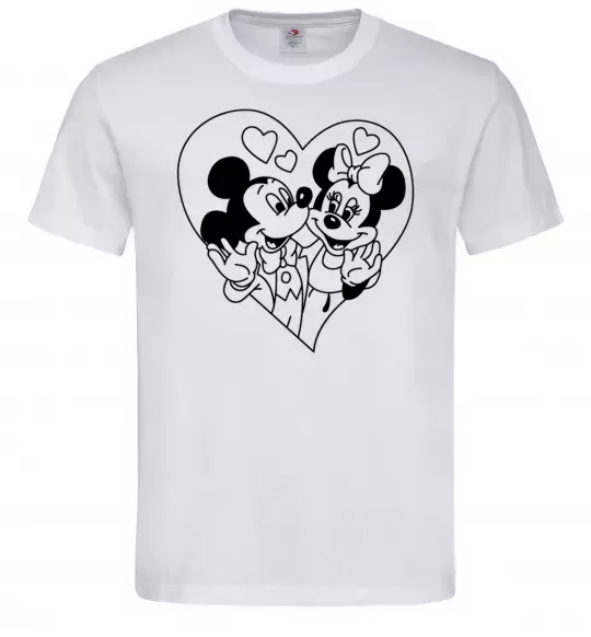 Чоловіча футболка Міккі Маус закоханий Білий фото
