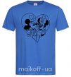 Мужская футболка Микки Маус влюблен чб Ярко-синий фото