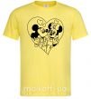 Мужская футболка Микки Маус влюблен чб Лимонный фото