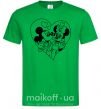 Чоловіча футболка Микки Маус влюблен чб Зелений фото