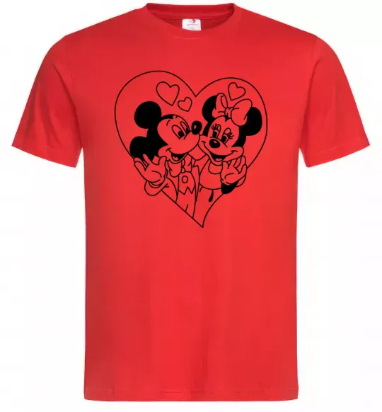 Чоловіча футболка Міккі Маус закоханий Червоний фото