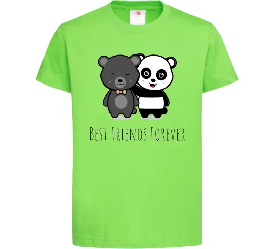 Детская футболка Best friend bears Лаймовый фото
