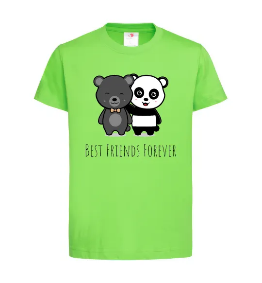 Детская футболка Best friend bears Лаймовый фото