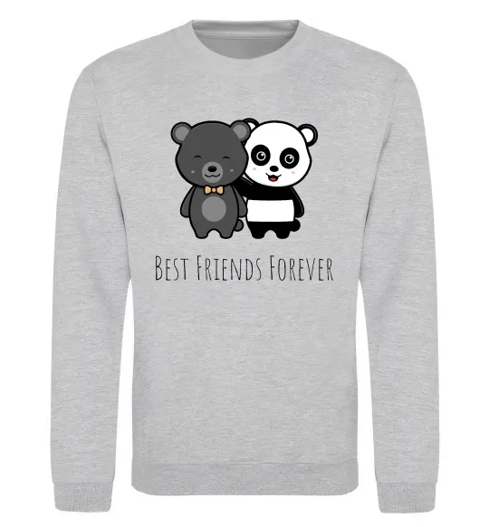 Свитшот Best friend bears Серый меланж фото