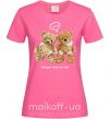 Женская футболка Best friend мишки Ярко-розовый фото