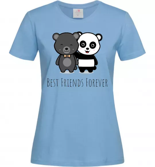 Жіноча футболка Best friend bears Блакитний фото