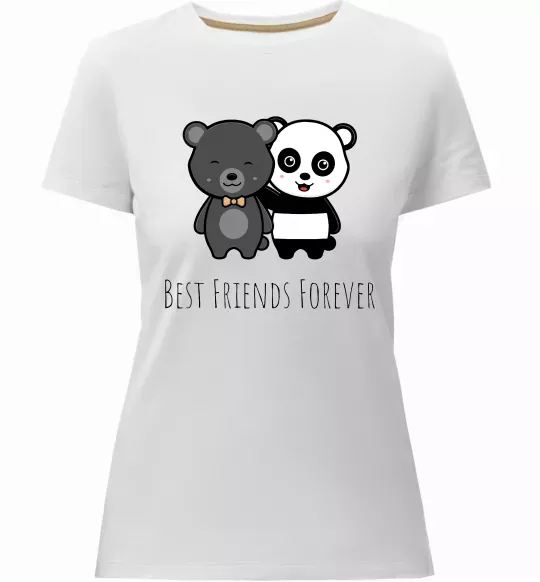 Жіноча преміум футболка Best friend bears Білий фото