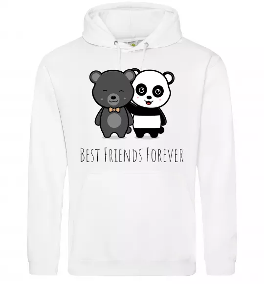 Женская толстовка (худи) Best friend bears Белый фото