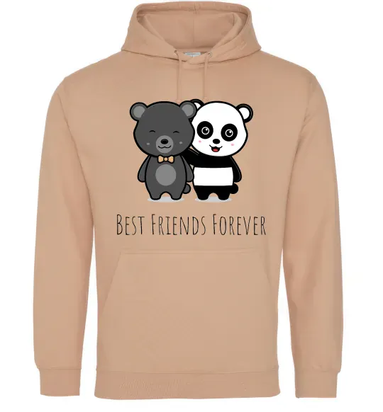 Женская толстовка (худи) Best friend bears Песочный фото