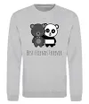 Свитшот Best friend bears Серый меланж фото
