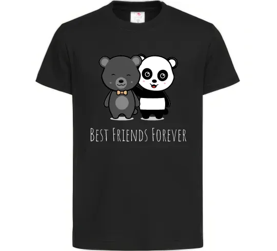 Детская футболка Best friend bears Черный фото