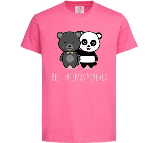 Детская футболка Best friend bears Ярко-розовый фото