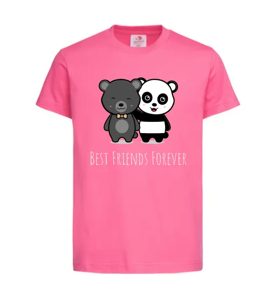 Детская футболка Best friend bears Ярко-розовый фото