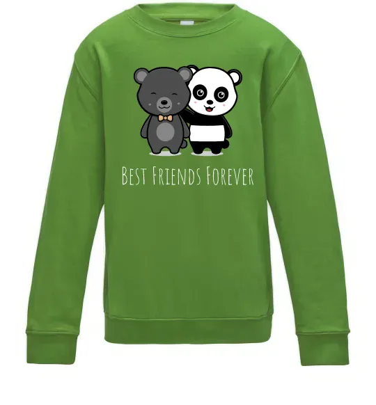 Дитячий світшот Best friend bears Лаймовий фото